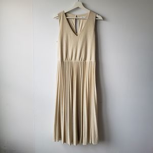 MNG pleated sleeveless v-neck dress size m